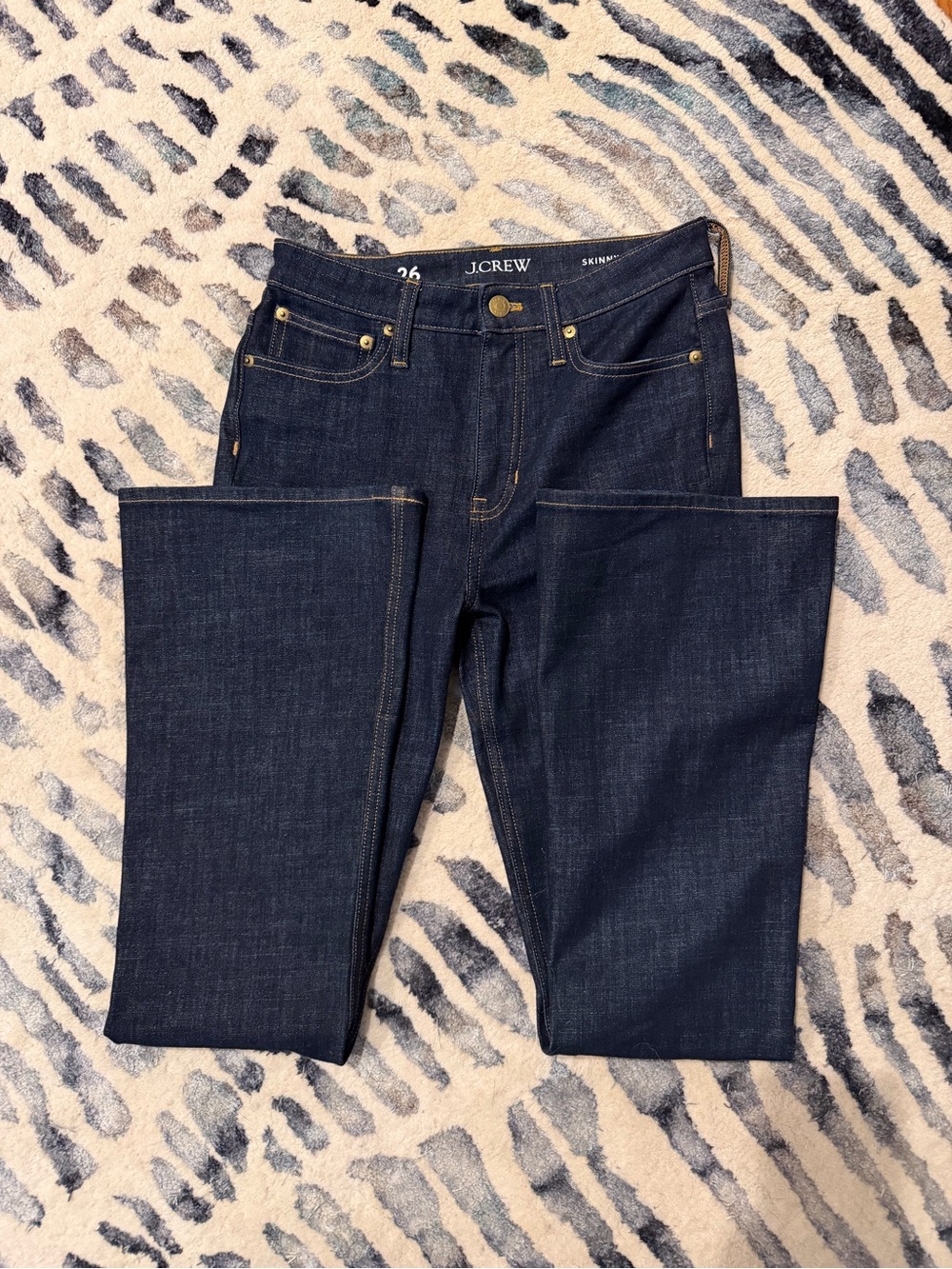 J. Crew Skinny Jeans in Deep Indigo Denim